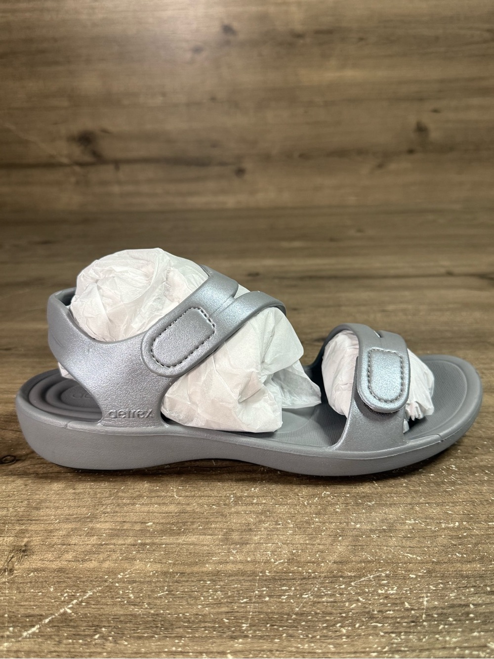 Aetrex Jillian Sport L8006 Womens 10 Grey Orthotic Comfort Sandals NIB
